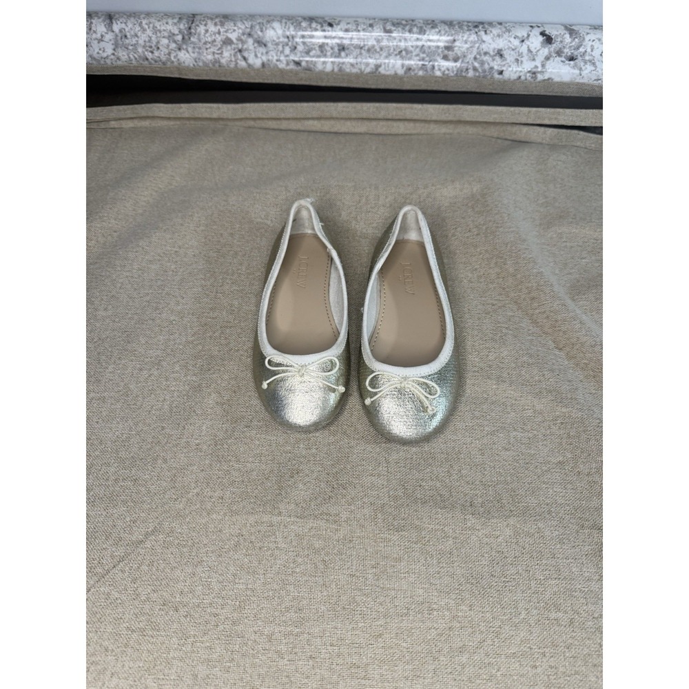J Crew Flats Girls Size 10 Gold Fancy Shoes - Winter Holiday
